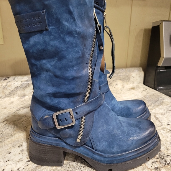 New A.S.98 Emory Oceanic Blue Moto Boots 37 - Picture 7 of 9